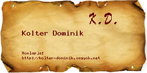 Kolter Dominik névjegykártya